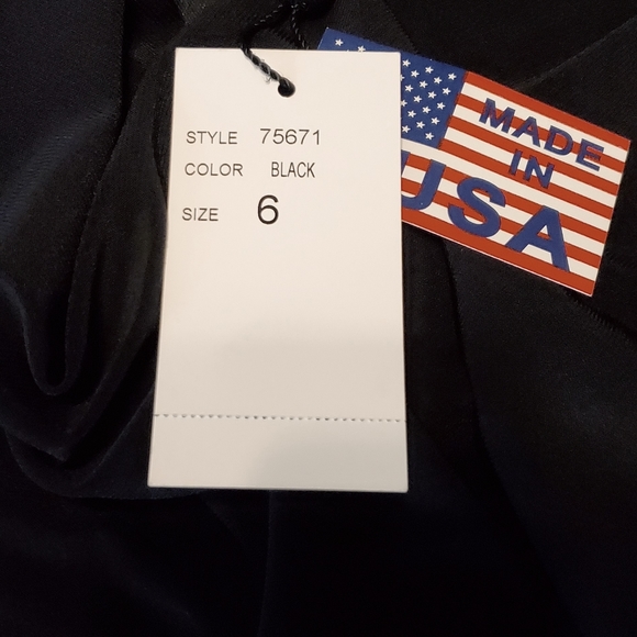 Ronni Nicole Black Drape Lined Dress Size 6 - Picture 6 of 14